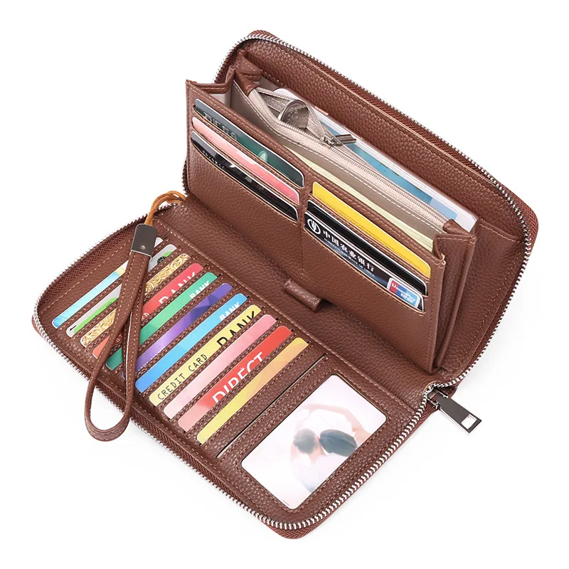 Women's Long Wallet  for Men Women RFID Blocking Clutch Organizer Zipper Wallet Leather Business ID Credit Card Holder  Purses