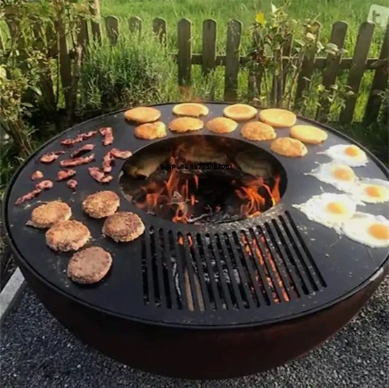 Barbecue Grill Plancha Garden Backyard Patio Corten Steel Outdoor Bbq Grills