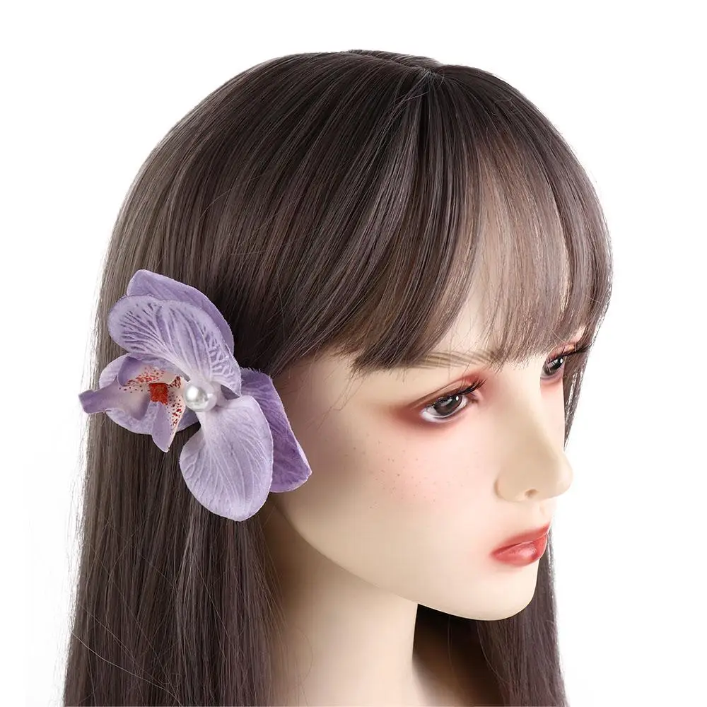 

Розовая заколка для волос с цветком орхидеи, аксессуары для волос, головной убор, заколка для волос с орхидеей, боковые заколки, украшение для волос, богемные заколки, женские