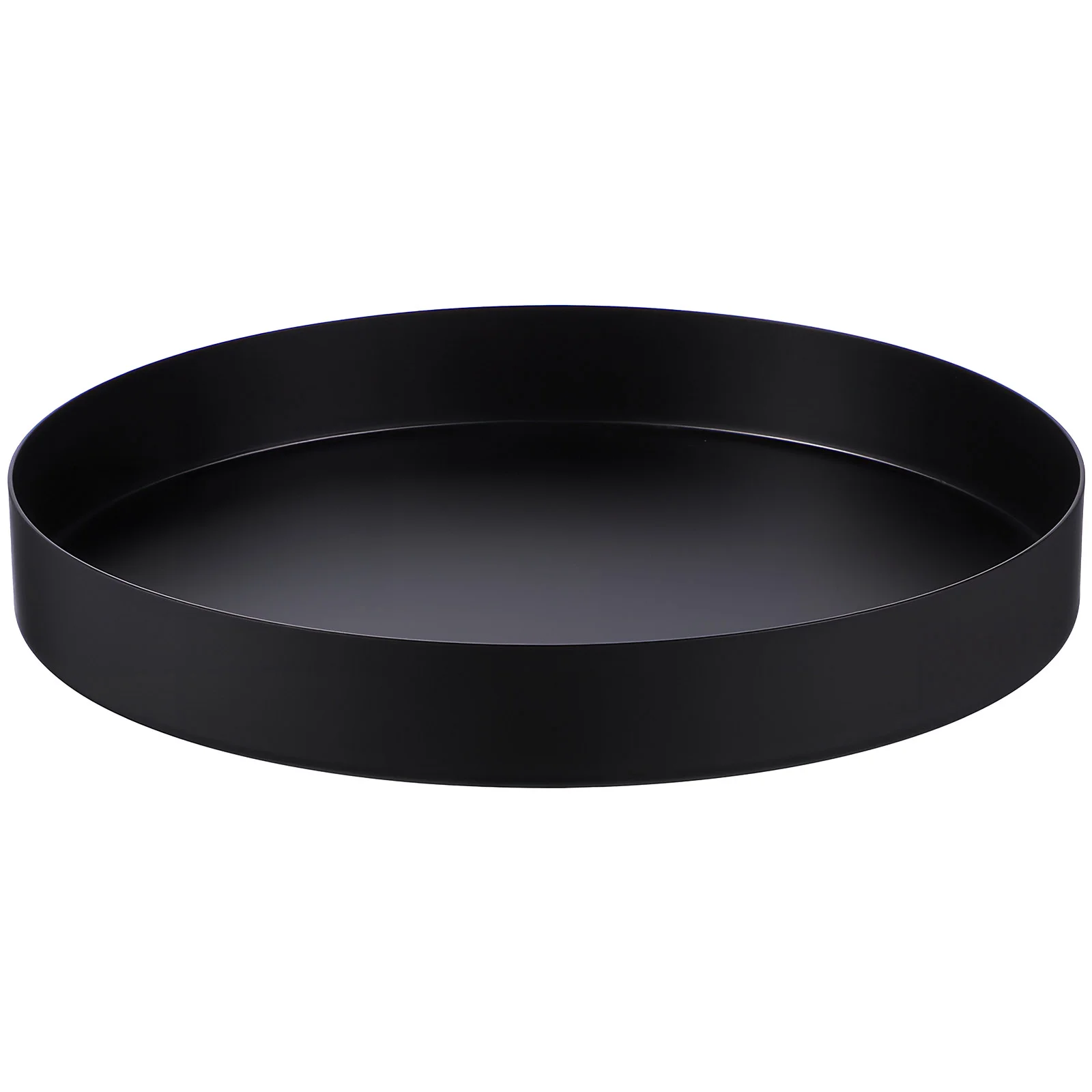 Circle Tray Decor Metal Tray Coffee Table Decor Black Round Decorative Stainless Steel Holder Circle