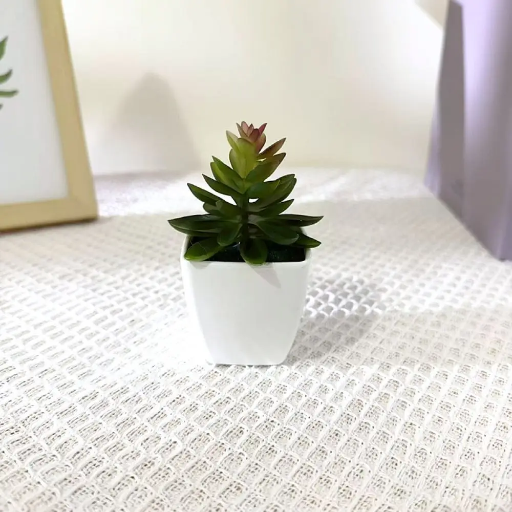Mini Simulation Succulent Potted Plant Artificial Greenery Home Garden Decoration Office Tabletop Desktop Fake Flower Ornament