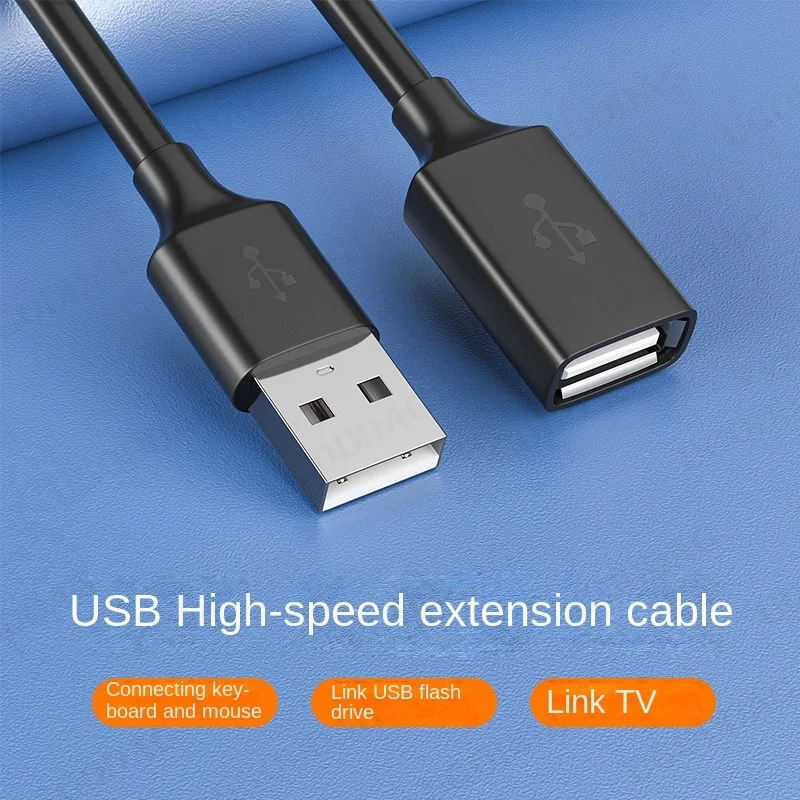 كابل تمديد عالي السرعة USB 2.0 ، سلك بيانات من الذكور إلى الإناث ، سلك للكمبيوتر ، التلفزيون ، الكاميرا ، الهاتف الخليوي ، الهاتف المحمول ، القرص الصلب ، 1.5 متر