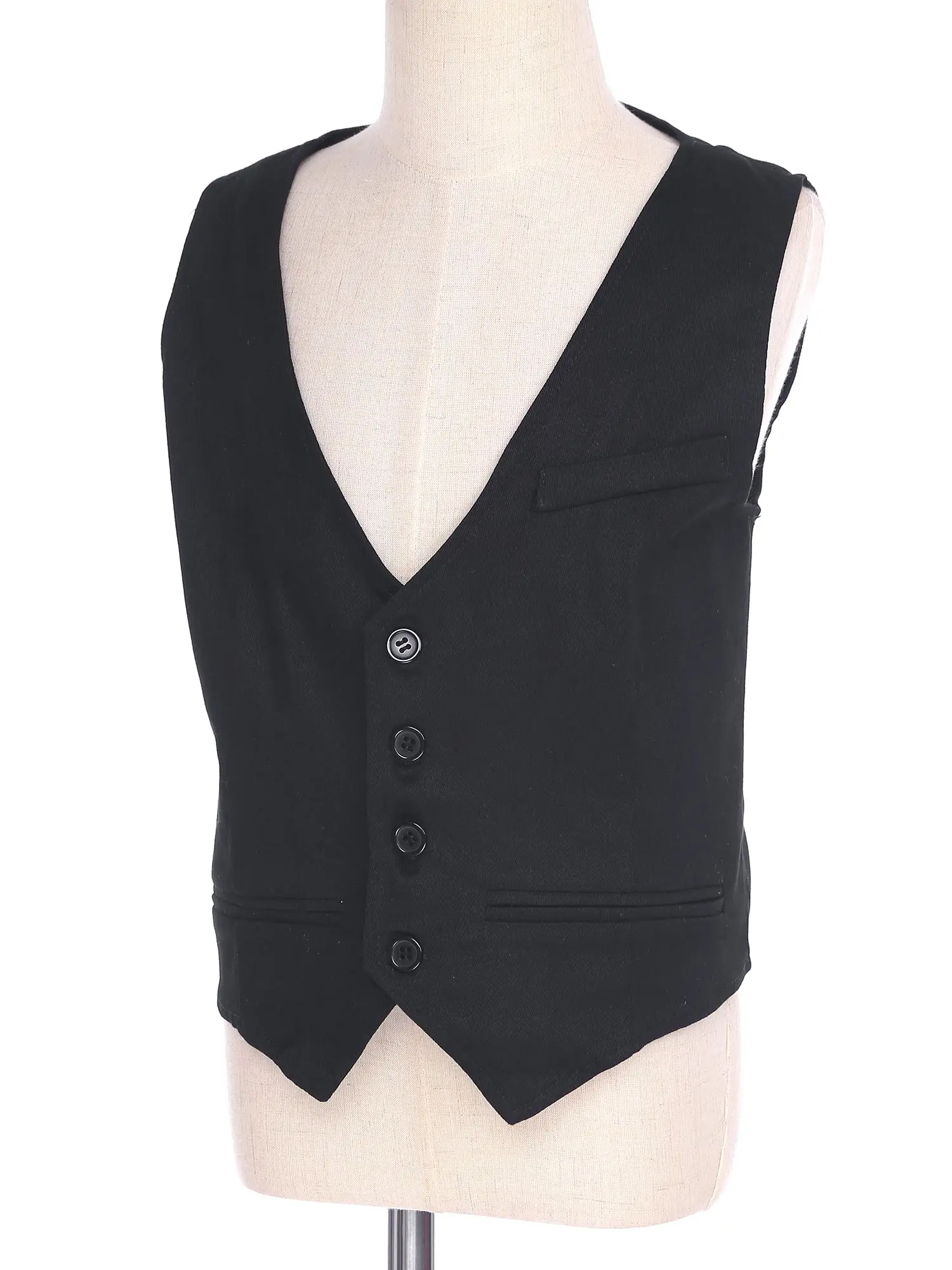 Bambini Matrimonio Compleanno Festa Gilet Ragazzi Abiti Gilet Uniforme scolastica Top Gilet senza maniche Scollo a V Gilet monopetto per