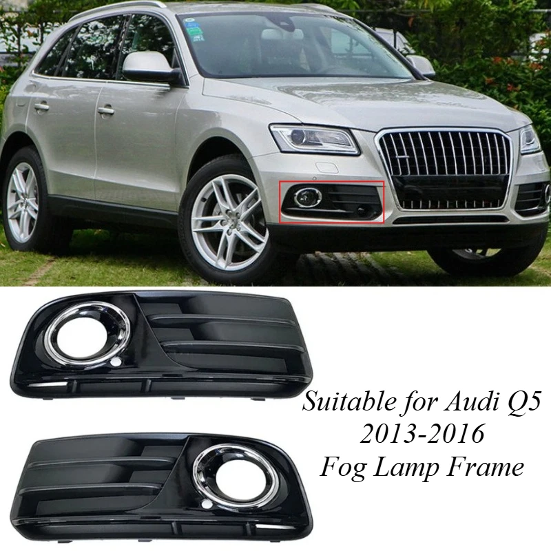 

For Audi Q5 2013-2017 Front Bumper Fog Light Grille Cover Trim Protective Mask Pair Auto Exterior Styling Accessories Radiator