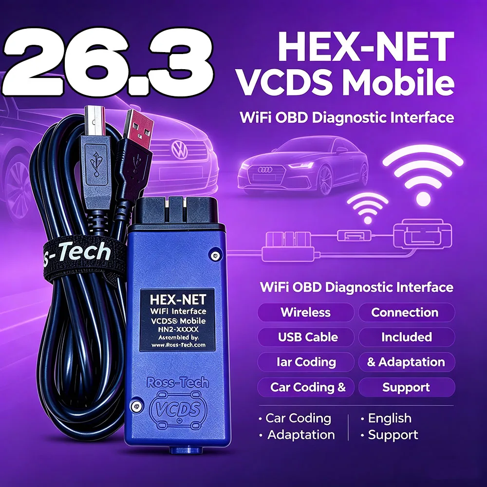 Image of 【1996-2026】 Beliebtes Professionelles WIFI 26.3 VAG HEX V2 Interface VAG COM Update Auto Diagnosegerät VAG COM VCDS Tool