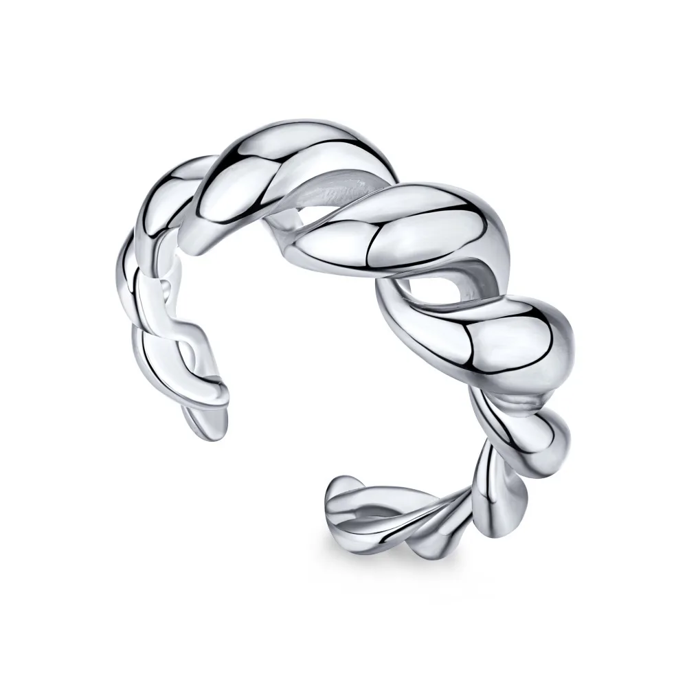 925 Sterling Silver High Fashion Simple Temperament Versatile Fried Dough Twists Personality Niche Ring