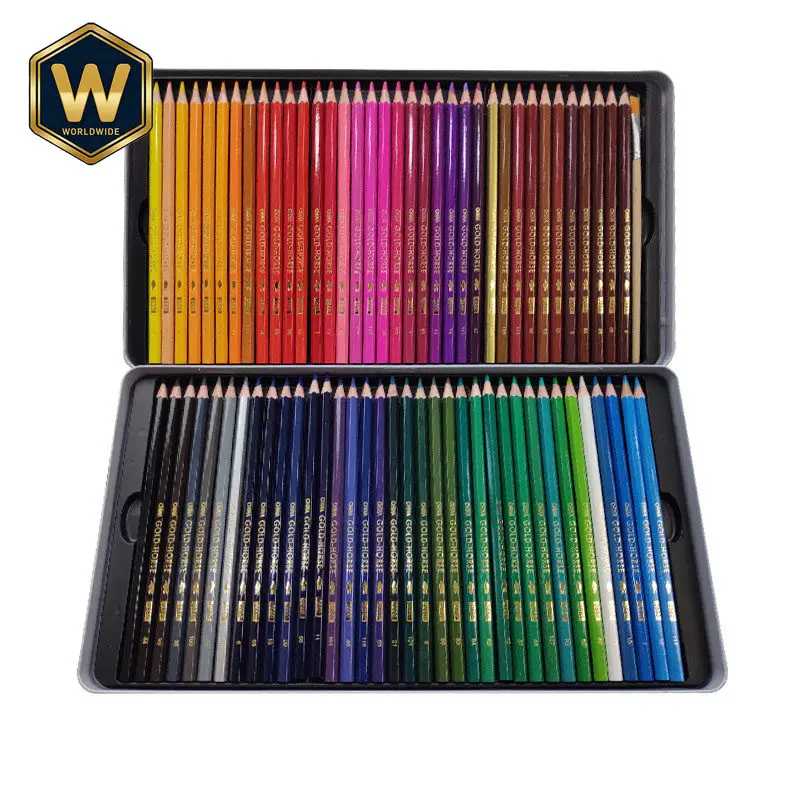 For Jinma Water-Soluble Color Pencils 24/36/48/72 Colors Professional Drawing Art Set with Iron Box for Beginners