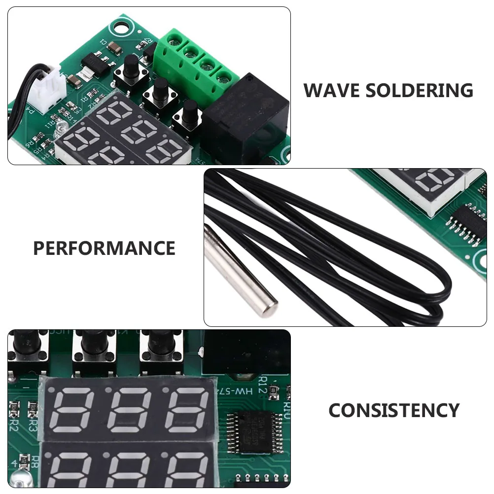 

Digital Thermostat Controller Board 0.1°C Accuracy MCU Temperature Control Module for Air Cooling Heating Wave Soldering Stable