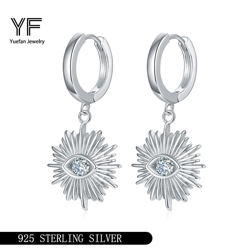 

Серьги из серебра 925 пробы с муассанитом D VVS1, сертифицированные GRA глаза, серьги-кольца, ювелирные изделия, персонализированная вечеринка по индивидуальному заказу