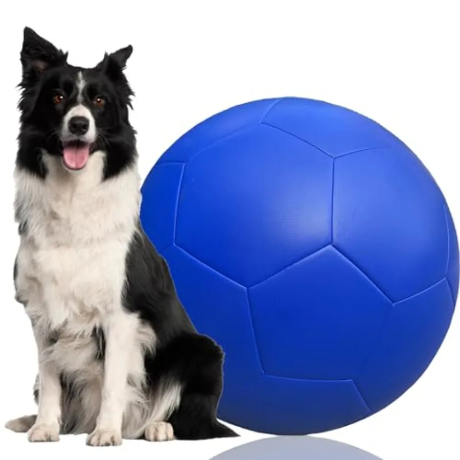 

Herding Ball for Dogs Large 25" PU Leather Herding Dog Exercise Outdoor Soccer Ball with Reinforced Rubber Bladder Training Gui
