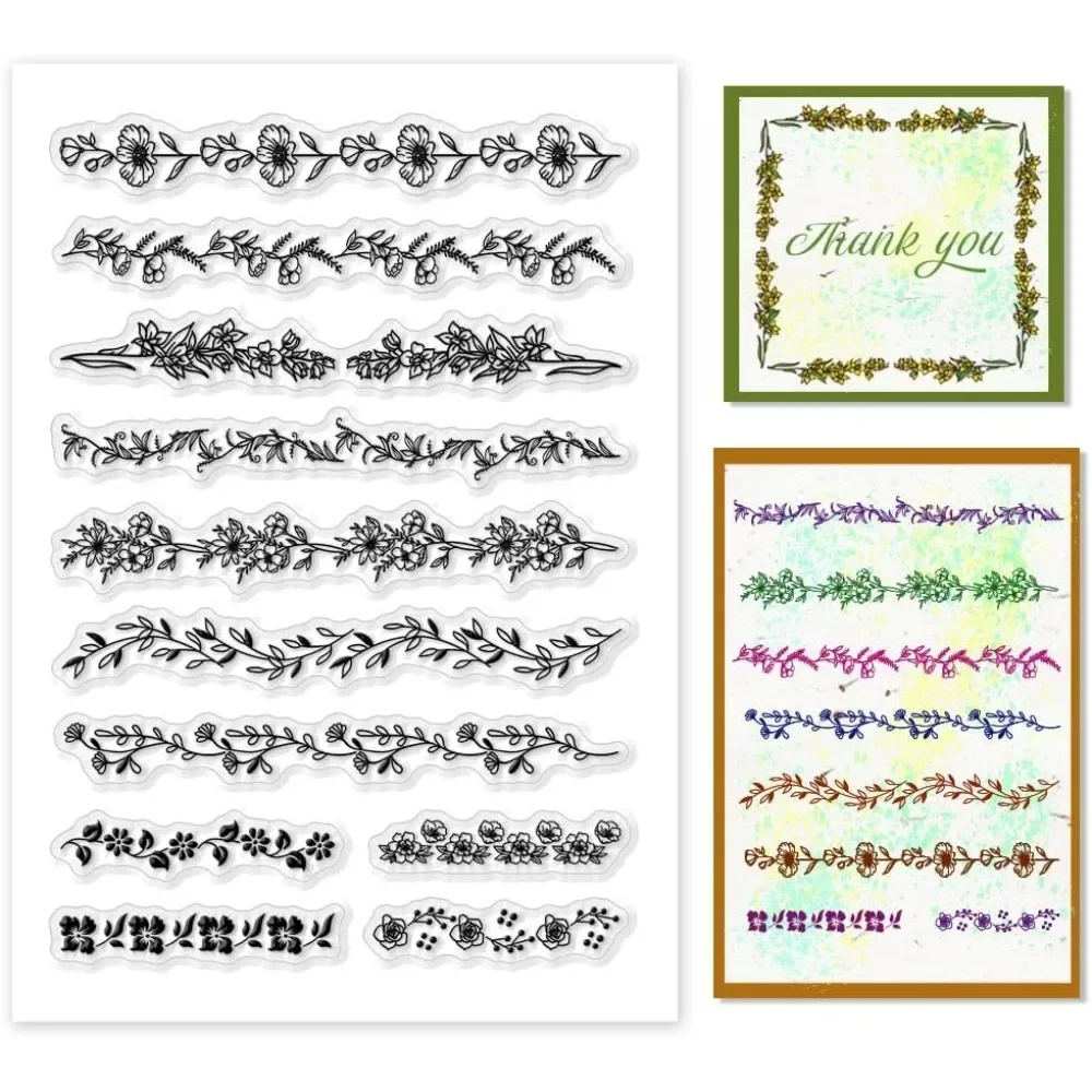 Small Bouquet Clear Stamps, Flower Rubber Stamp Silicone Stamp Background Transparent Stamps for Card Making Photo Album