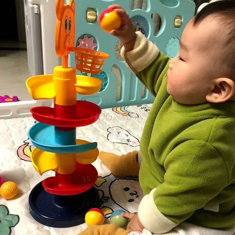 Ball toys, puzzle, fun track, sliding ball tower, rotating, folding, and early childhood education children's toys