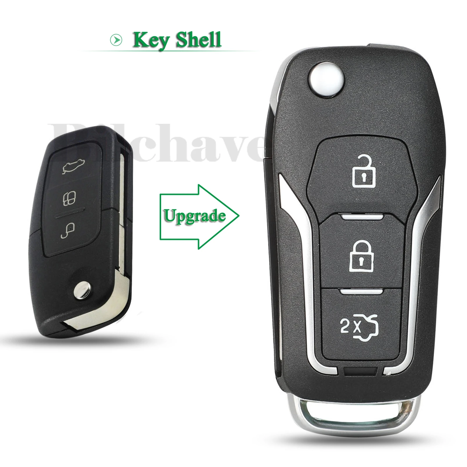 

Bilchave 10pcs/Lot Modified 3 Buttons Flip Remote Control Car Key Shell For Ford Focus 2 3 mondeo Fiesta With Uncut Blade