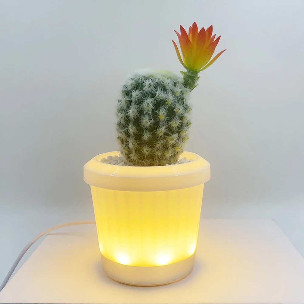 1Pc Vertical Grain LED Planter Pot Light, USB/Battery Operated Multi-Mode Desktop Ambient Lamp, Plant Grow Supplement Light