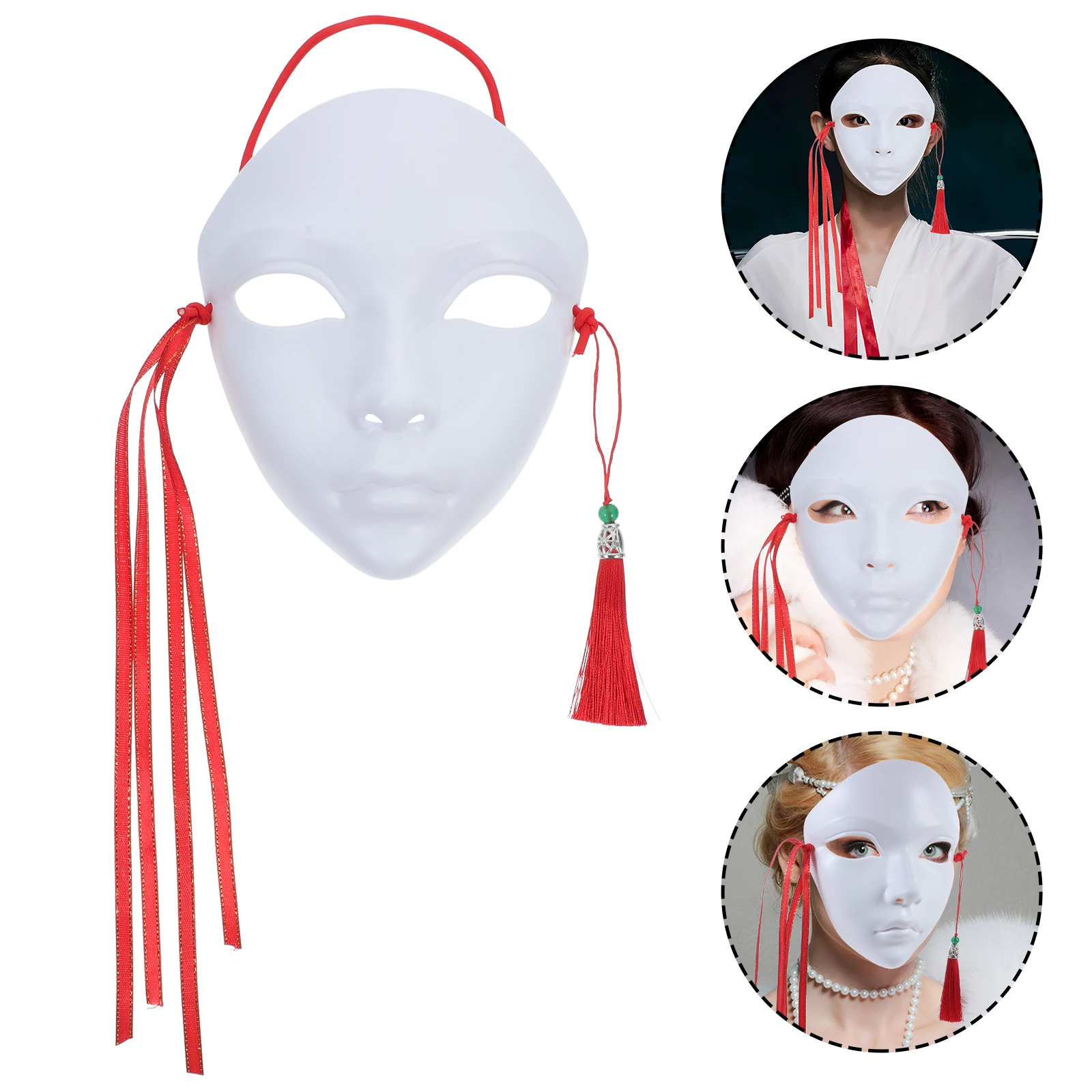 أقنعة التجميل للحفلات التنكرية الأبيض PP السائبة DIY أقنعة فارغة اكسسوارات الكبار تأثيري هالوين حفلة موسيقية عرض الأزياء