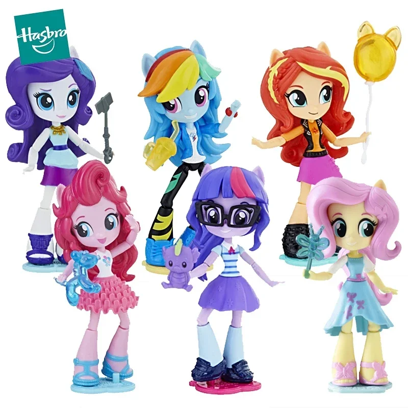 12cm Hasbro My Little Pony Mini Dolls Action Figure Anime Joint Move Toys for Girls Equestria Girls Toys for Children Birthday