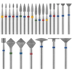 10pcs Diamond Milling Cutter Nail Drill Bits Set For Manicure Accessory Pedicure Eletric Machine Nail Bit Brush Burr Tools
