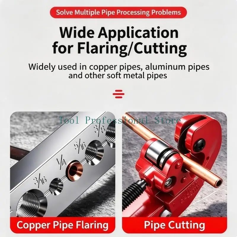 57QF HVAC Tube Forming Tool Manual Metal Body Holding Bar with Screw Press Head for Air Conditioner Line Installation