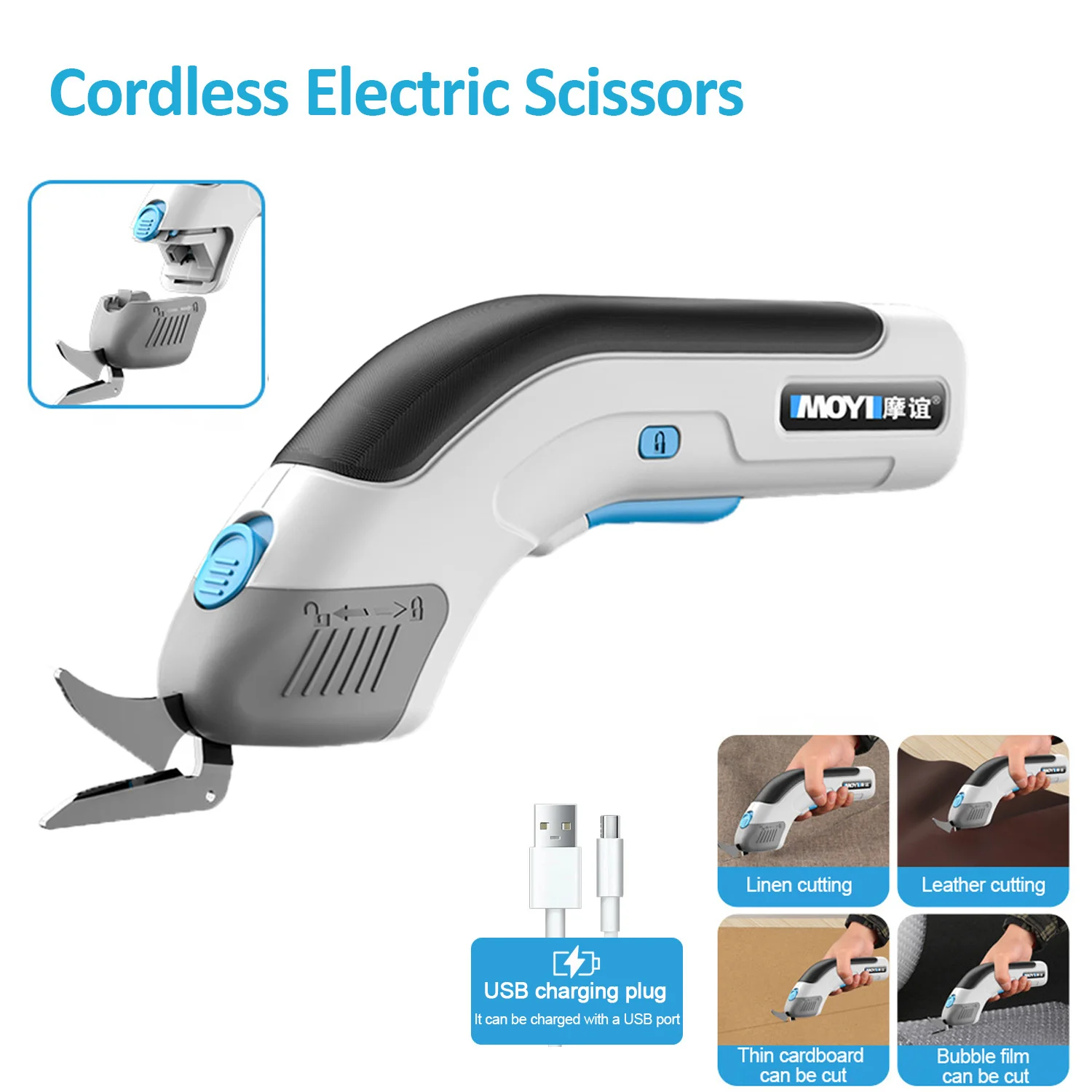 

3.6V Cordless Electric Scissors Portable Cloth Cutting Machine Rechargeable Handheld Leather Sewing Tailor Scissor Cutting Tools