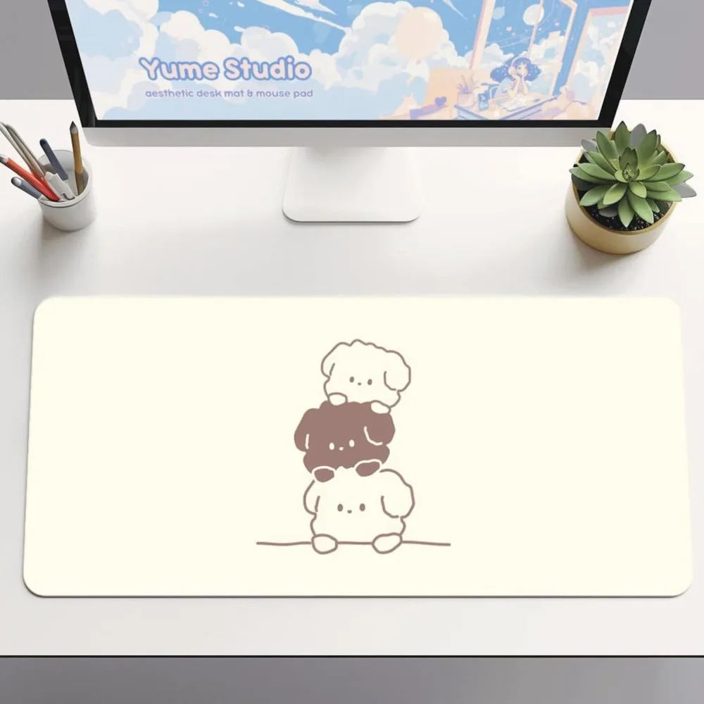 Dog-shaped table mat, cute dog-shaped mouse pad, cozy desktop decoration for PC accessories. Suitable for office and home use