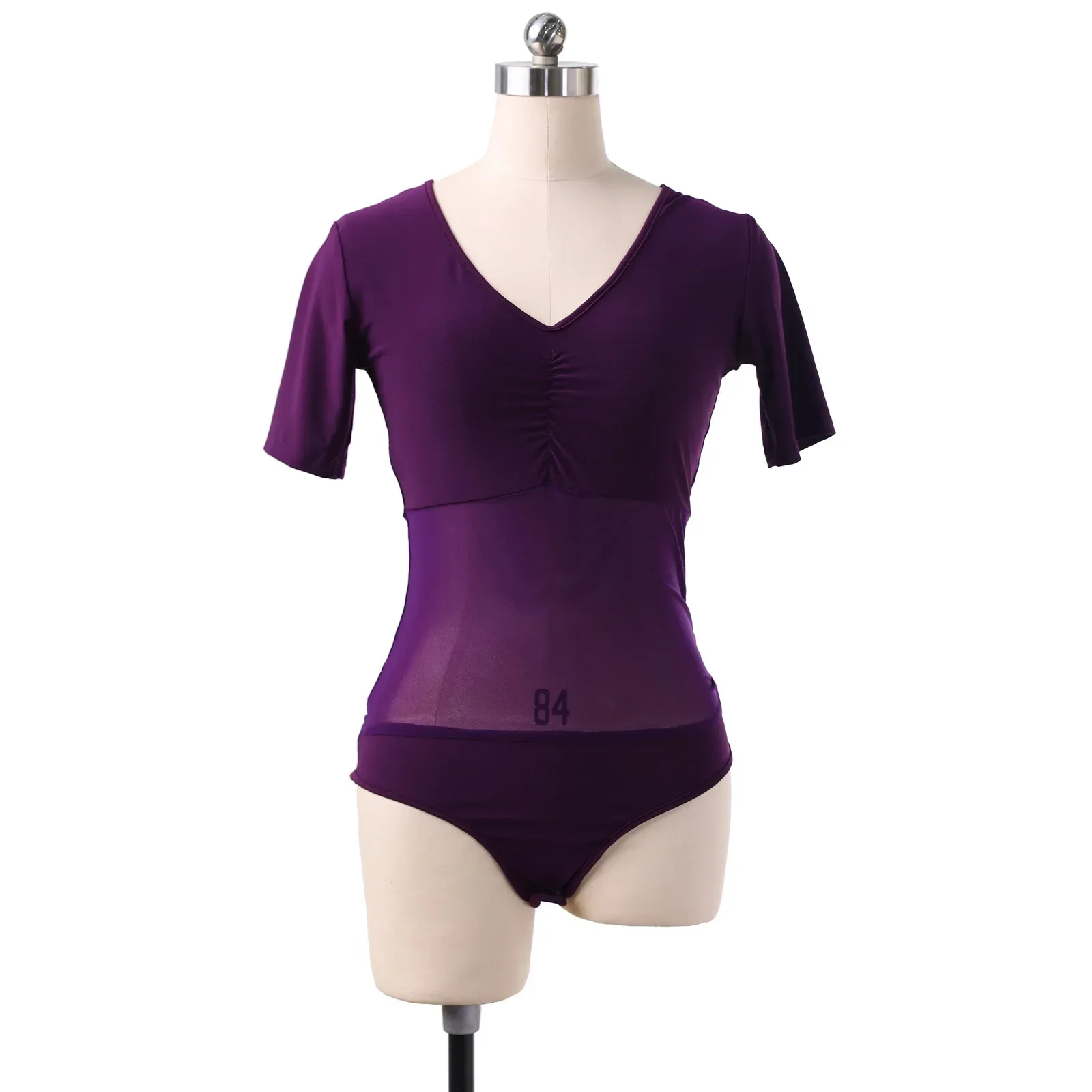 Sleeve Blouse Mesh Sexy Jumpsuit Dancer Practice Performance Basic Wear Adults Cheap Red Semi Sheer Gauze Top Bellydance Short