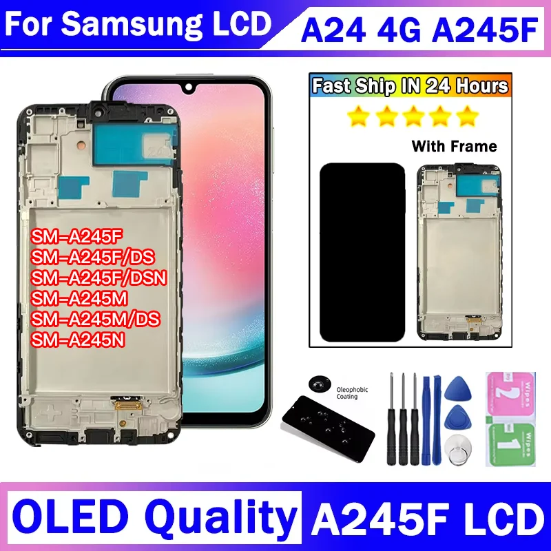 65-oled-サムスン-a24-4-グラム-lcd-ディスプレイタッチスクリーンデジタイザアセンブリサムスン-a24-a245f-a245f-ds-液晶フレーム