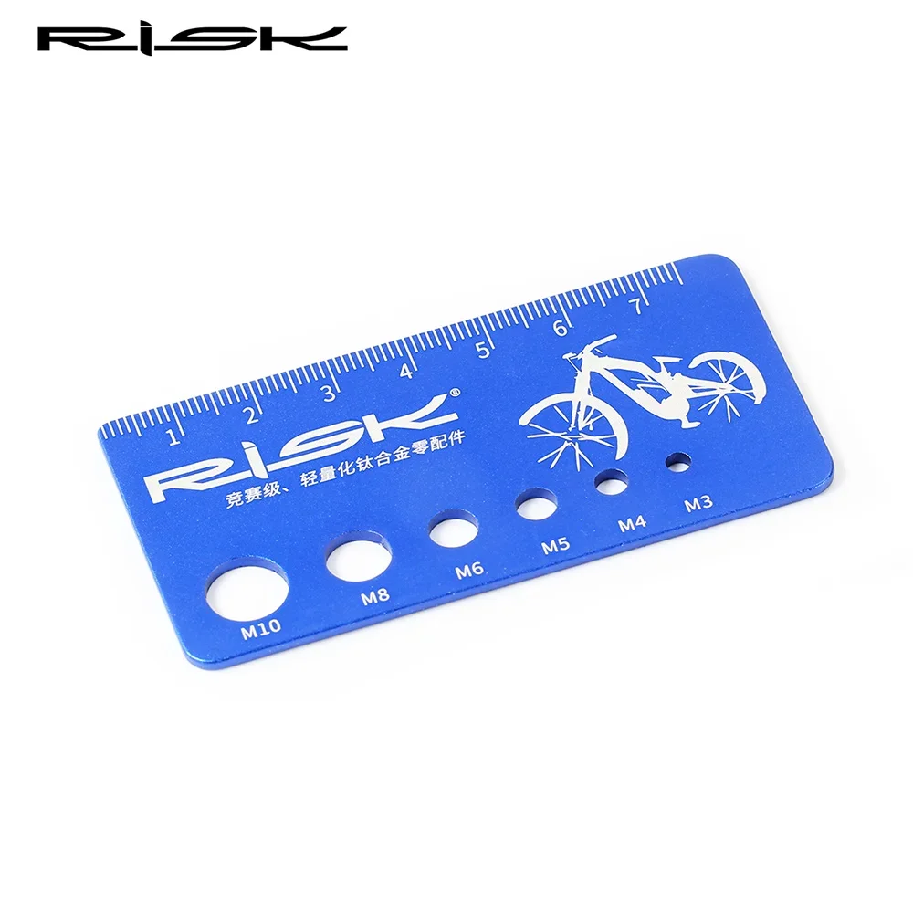 RISK mini Bike Screw Measuring Ruler Portable Bicycle Tools Titanium Screw Measure tool Metric MTB Road Bike Screw Length Meter