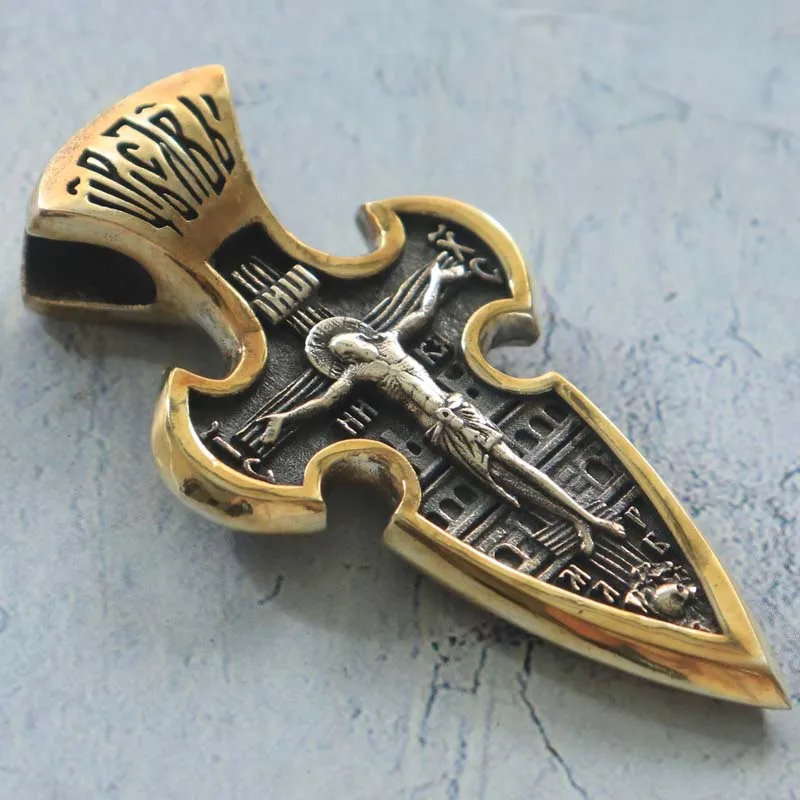 26g Archangel's Crucifix embrace of Savior's grace and celestial protection for the faithful Soul Pendant 925 Sterling Silver