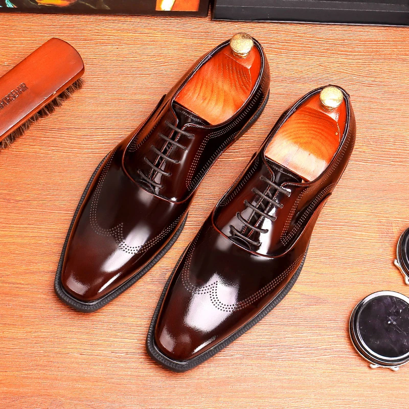

Мужские классические туфли из натуральной кожи, винтажные, высококачественные, роскошные, элегантные, черные, натуральные, оксфорды для торжественных случаев