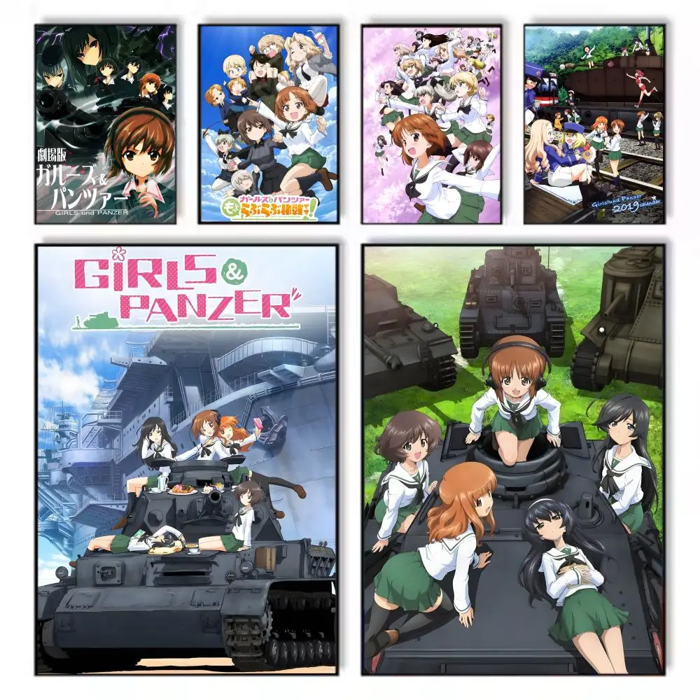 Anime Girls und Panzer Poster, Wandkunstdruck, geeignet für Wohnzimmer, Schlafzimmer, Bar, Salon, Heimdekoration, Geschenk