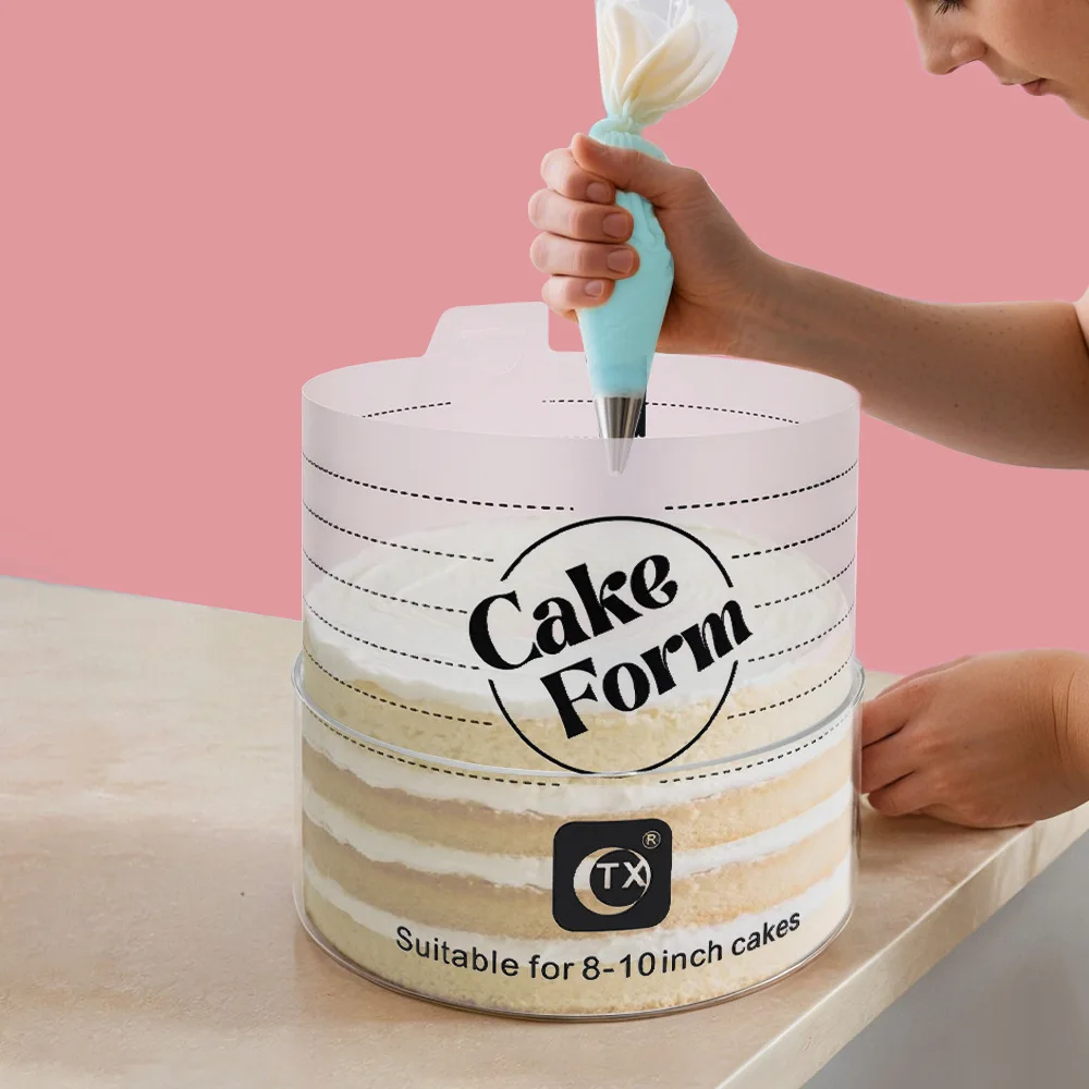 قابل للتعديل جولة كعكة حلقة العفن قابل للسحب فندان موس كريم الشوكولاته الخبز الدائري المعجنات أداة زخرفة مع مقياس