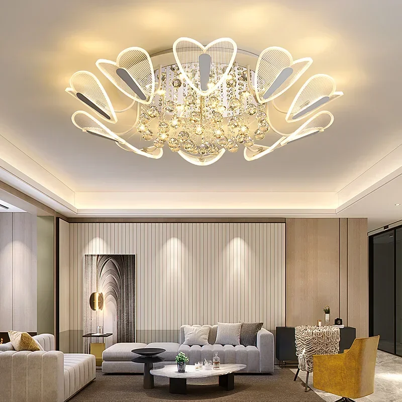 Hyundai K9 Crystal Ceiling Light Light Luxury Bedroom Dining Room Indoor Chandelier Simple Heart-Shaped Decorative