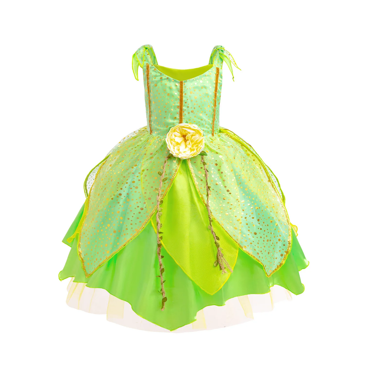 Mädchen Exquisites Prinzessinnen-Ballkleid, Schneewittchen-Kostüm für Kinder, Geburtstagsparty-Tutu-Kleid 2026, Halloween Grünes Elfen-Fee-Outfit – Detail 19