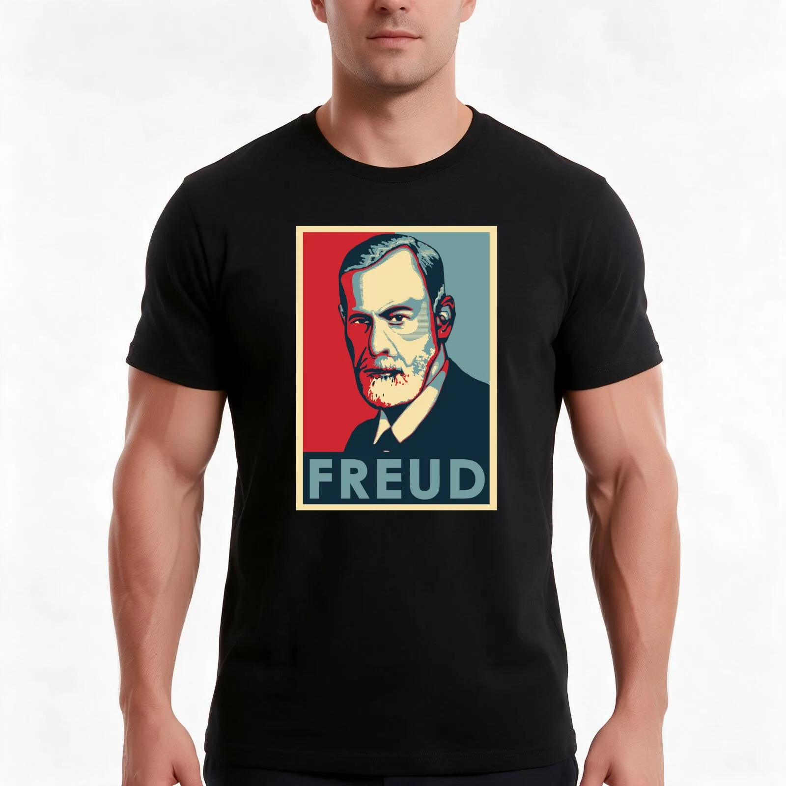 Freud T-Shirt Summer Casual Cotton Tee Oversized Streetwear Tops Vintage Graphic Print Loose Fit Short Sleeve 100% Cotton