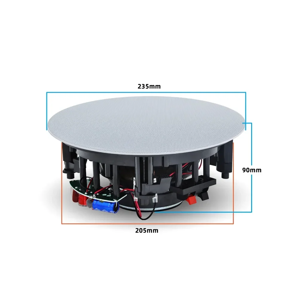 Haut-parleur de plafond coaxial, stéréo HiFi, haut-parleur injuste, système audio de cinéma maison, adresse publique pour résidentiel, 6.5 pouces, 30W