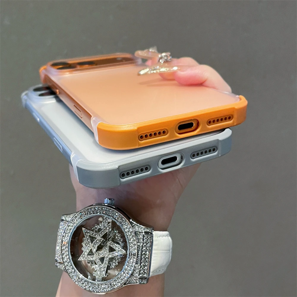 Funda de teléfono ultrafina mate sin marco para iPhone 17 Pro Max 16 Plus 15 14 13 12 cubierta transparente esmerilada a prueba de golpes de cuatro esquinas