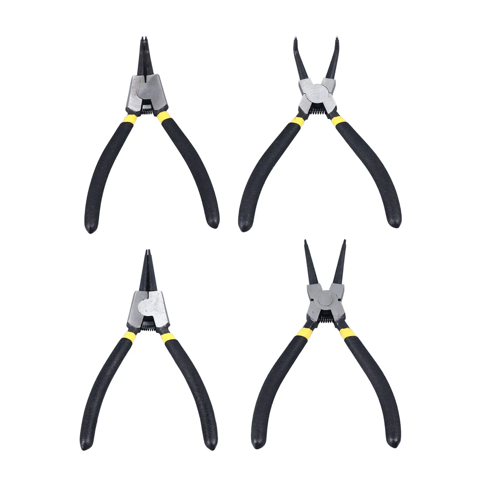 

4Pcs Circlip Pliers Snap Ring Pliers Set Kit with Straight Bent Jaws Hand Tools for Repair Maintenance 7in Steel