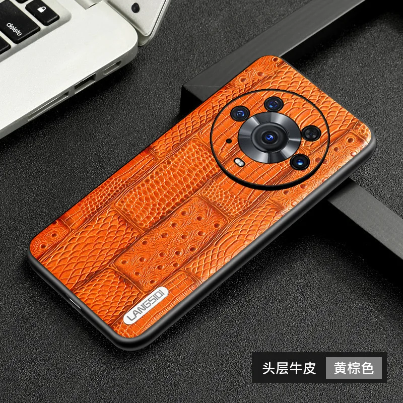Langsidi Genuine Leather Mobile Phone Cases For Honor Magic 4 3 Pro Shockproof Back Cover Fundas For Magic4 Magic3 Pro Case
