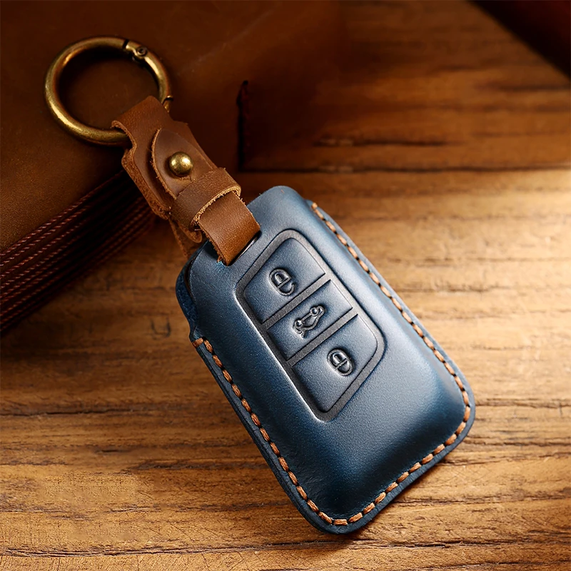 

For VW Volkswagen Magotan Passat B8 Skoda Superb Kodiaq A7 Remote Leather Car Remote Key Case Cover Holder Keychain Accessories