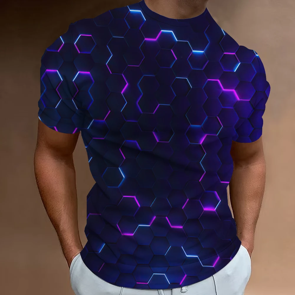 Camisetas con estampado de línea 3d para hombre, ropa de diseñador callejero de manga corta, Top de gran tamaño, ropa deportiva informal diaria