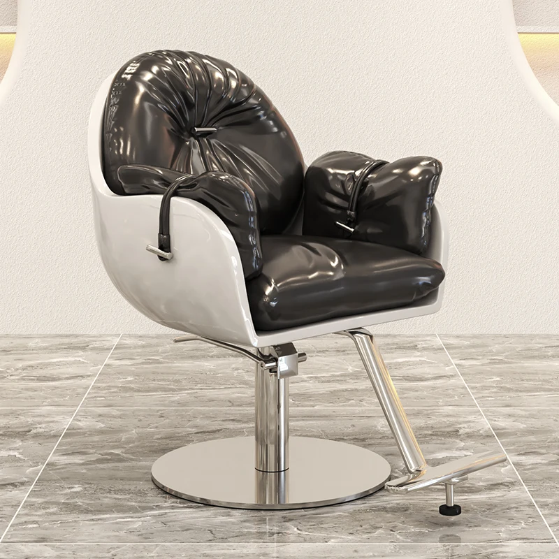 

Modern Hairdresser Barber Chairs Nordic Luxury Lift Perm Barber Chairs Comfort Swivel Speciality Commercial Furniture Silla FYBC