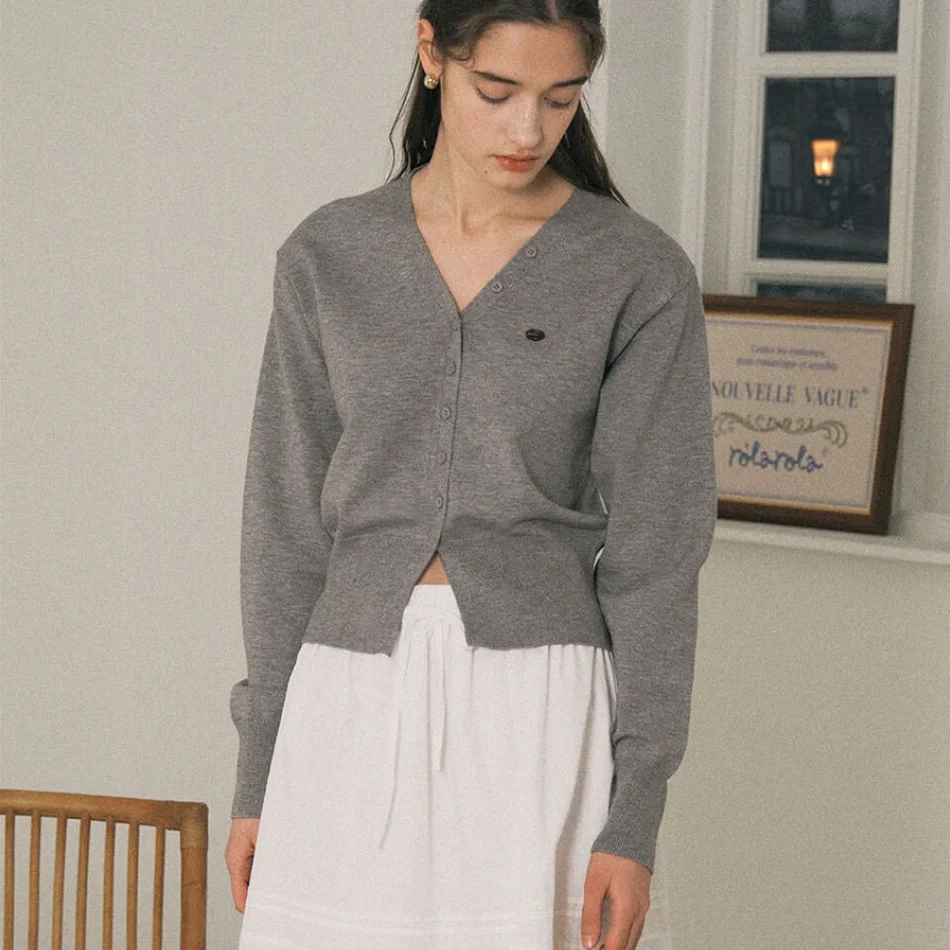 التخسيس V-Ne محبوك سترة مفتوحة لون نقي طويل Sve تخفيف Sle المرأة العادية طول محبوك سترة لخريف