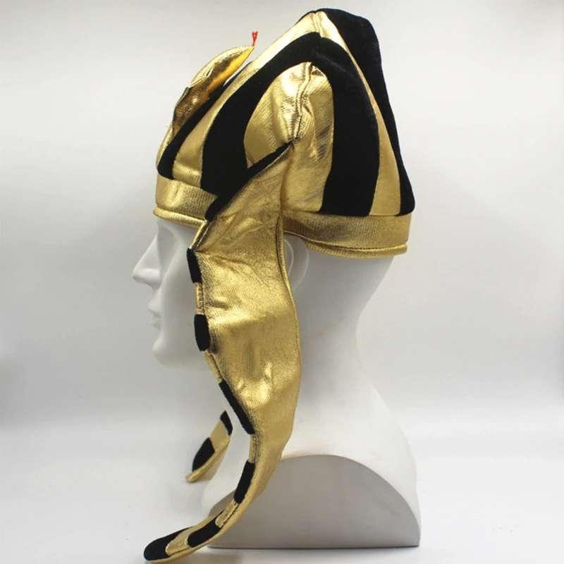 Pharaoh Headpiece Egyptian Hat King Tuts Pharaoh Hat Egyptian Costume Halloween Cosplay Party Accessories for Women Men