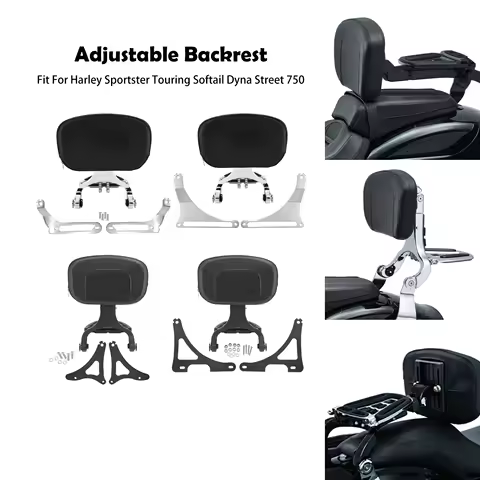 Motorcycle Adjustable Driver Passenger Backrest Sissy Bar For Harley Sportster 883 Softail Breakout FLSTC FLFB FXLR Touring Dyna