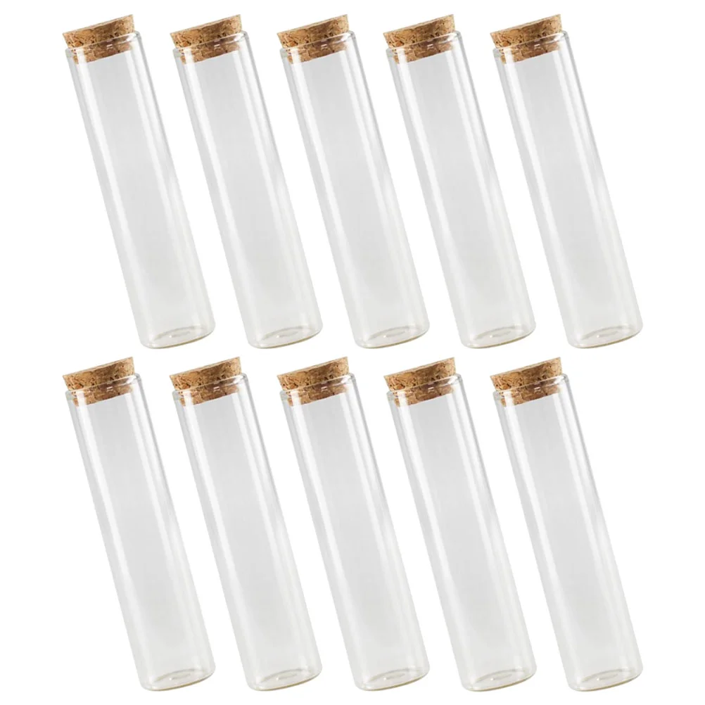 10pcs Transparent Bottles Clear Glass Organizer with Leak-proof Cork Lids Glass Sub Tubes glass tubes