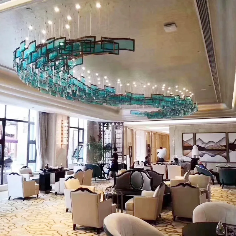 

Villa hall chandelier sales department sand table club front desk large project decorative crystal lamp