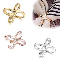 X-Shaped Scarf Clips - Elegant Silk Scarf Buckle Rings for Shawl T-Shirt Hem, Multi-Functional Fashion Accessories for Women