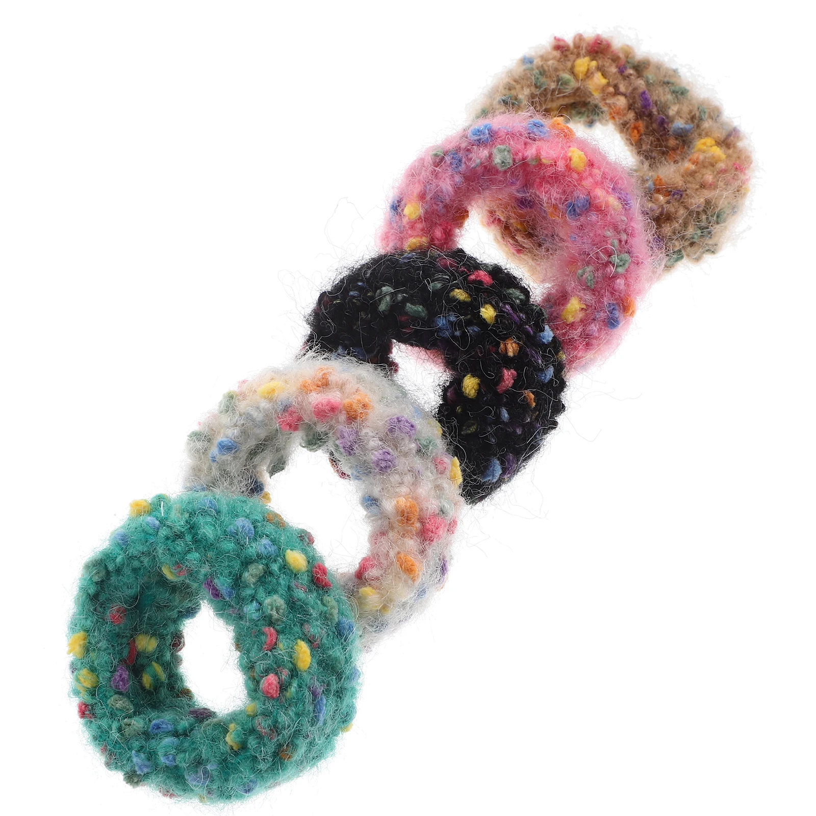

5 Pcs Color Rope Ties Scrunchies Yarn Girls Hair Bulk Women Fuzzy Elastic Ponytail Holders Hair Bulk