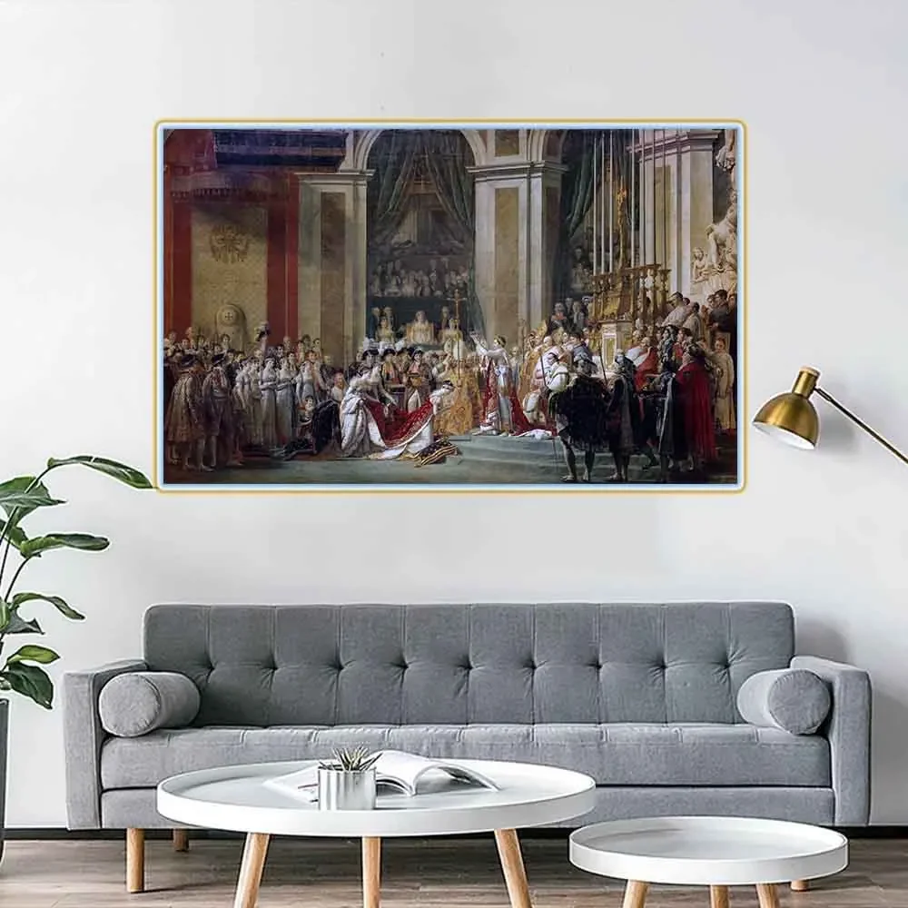 Jacques-Louis David - Coronation of Emperor Napoleon I and Coronation of the Empress Josephine in Notre-Dame de Paris Canvas