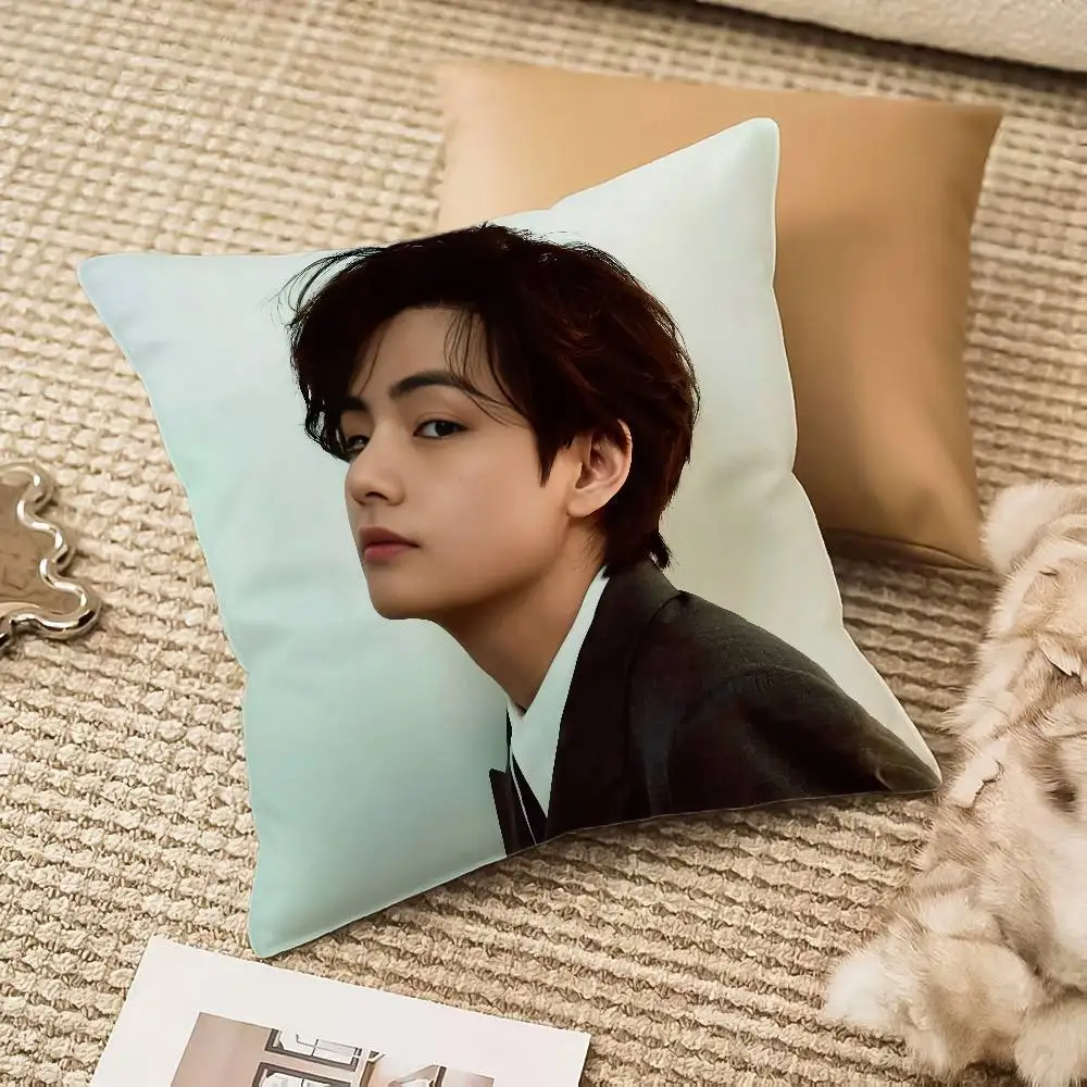 كيس وسادة كارتون K-Kim TaehyungS مضاد للغبار وسحاب غير مرئي لسرير الأريكة #5
